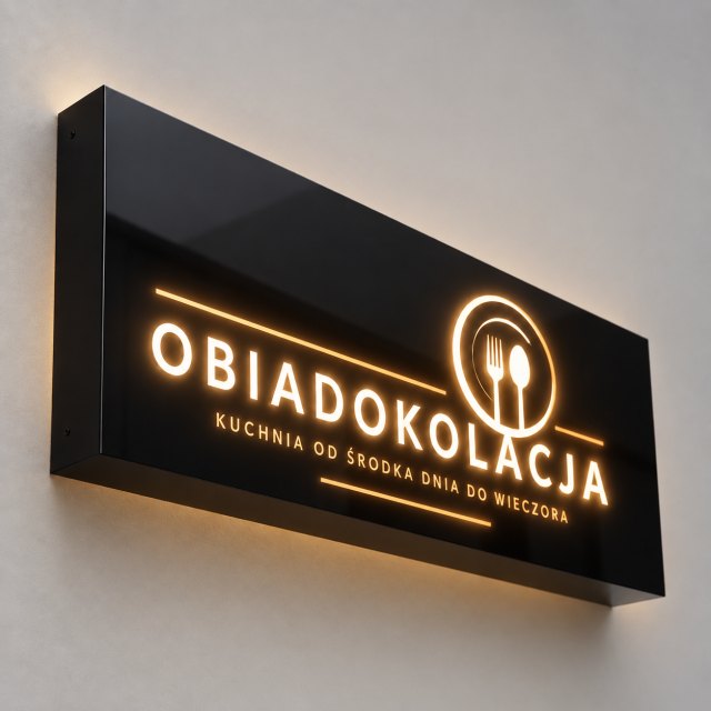 Ten sam kaseton jednostronny z włączonym podświetleniem LED